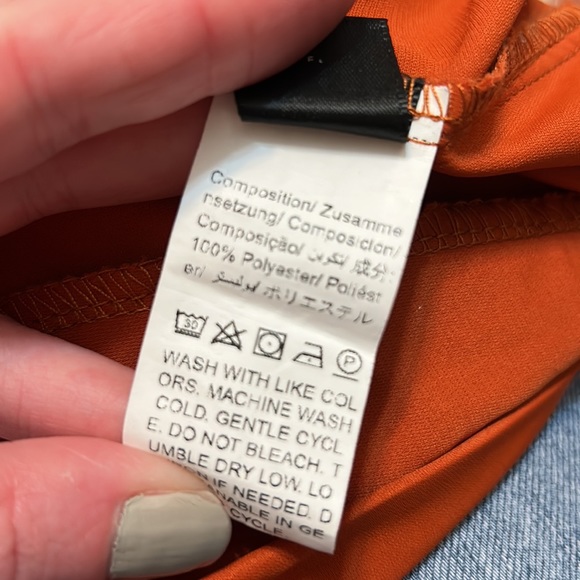 SHEIN XL boho funky harem pants in burnt orange color with side zip - Picture 6 of 10